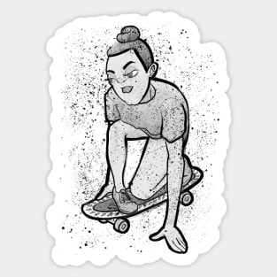 Surfskate girl Sticker